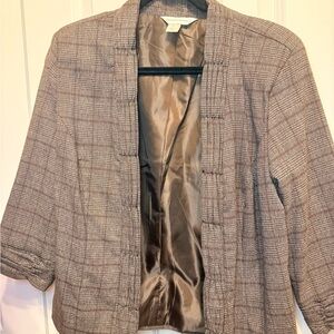 Christopher & Banks Brown Plaid Blazer
